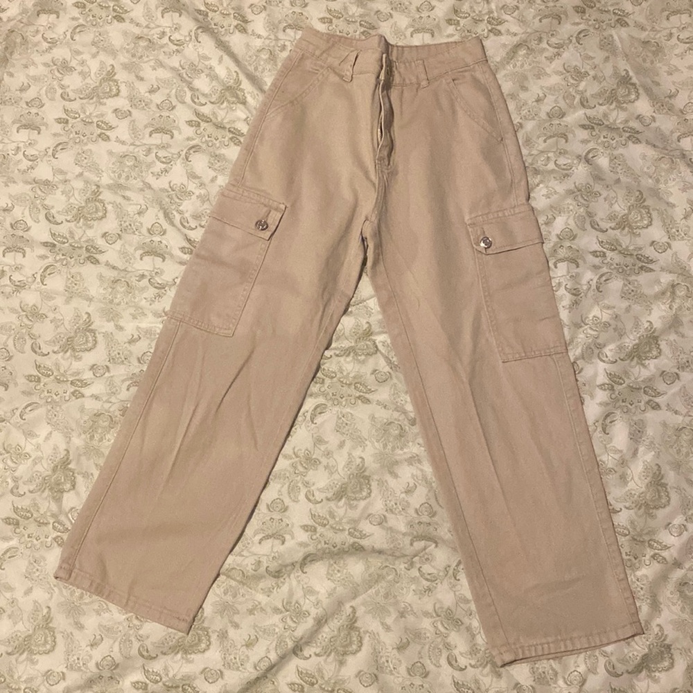 Size 2, Cargo, khaki, Jeans, Shein